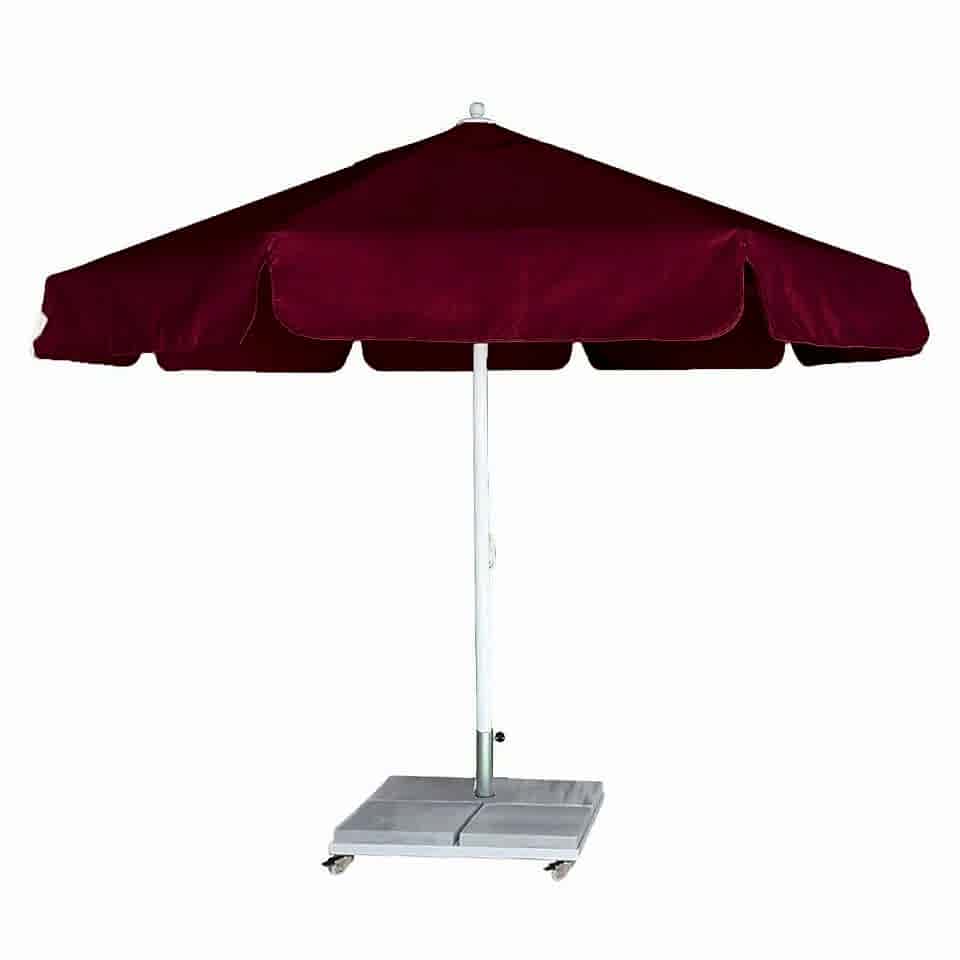 3,5m Yuvarlak İpli Havuz Şemsiyesi Polyester Dokuma Kumaş Bordo